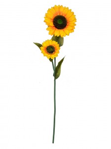 Big size Long stem artificial sunflowers one branch for wedding and  garden decoration-sunflower spray-ZU3017010