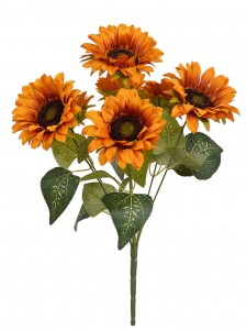Chinese Professional Fake Leaves - Artificial Sunflowers Bouquets with Stems for Wedding Home Kitchen Table Birthday Decor Indoor Outdoor, Faux Sunflowers with 7 heads Sunflowers Heads-sunfower bo...
