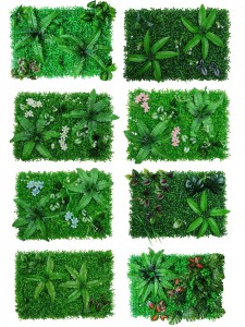 Roheline suurte lehtedega seinapaneel aia taustaks