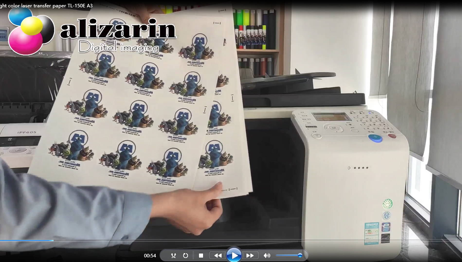 Konica Minolta C221 Continuous sheet to sheet printing， and cutting | TL-150E laser transfer paper | AlizarinChina.com