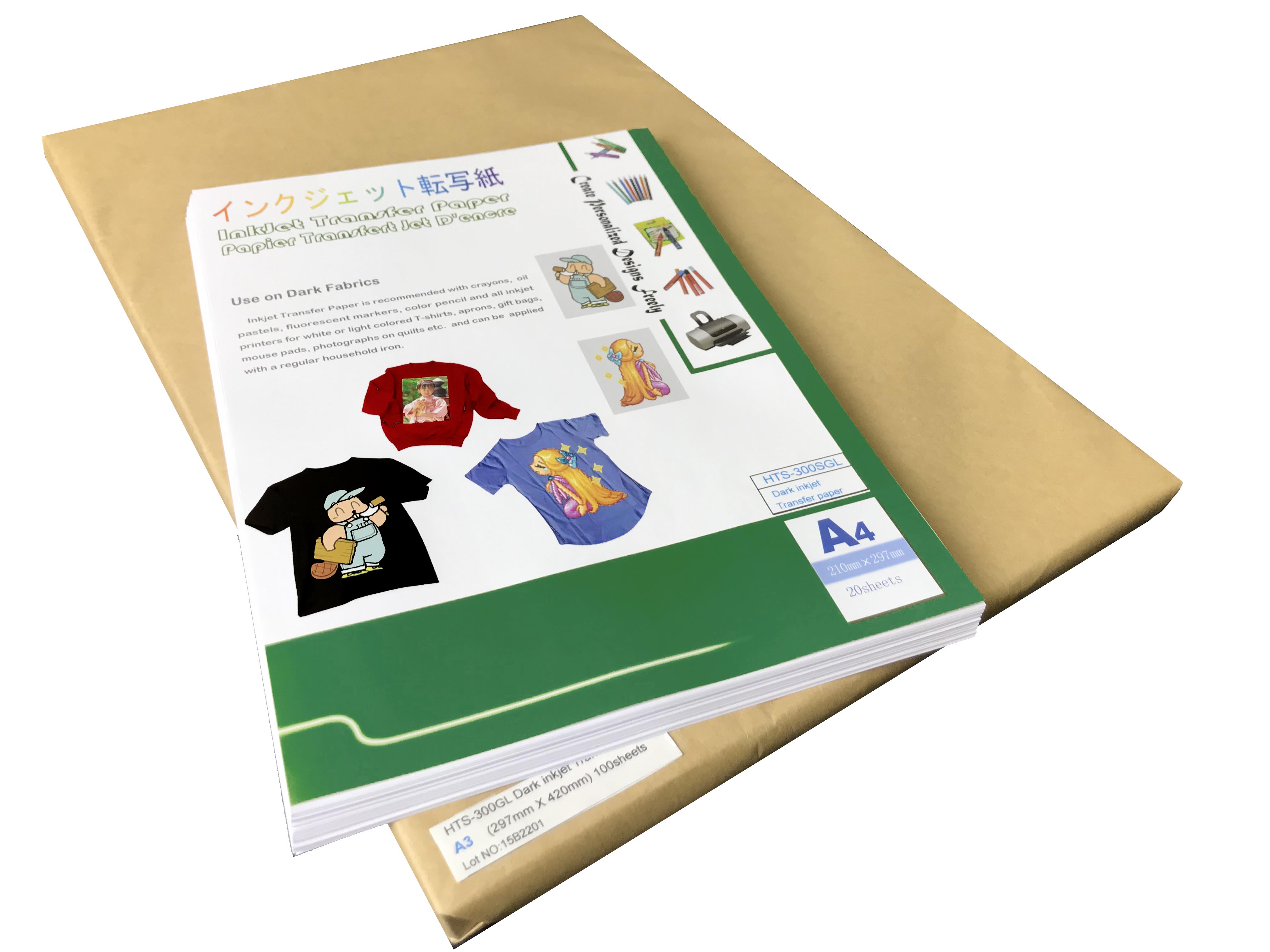 Super Lowest Price China Manufacturer Supply A3 A4  Inkjet Dark Cotton T-Shirt Heat Transfer Paper