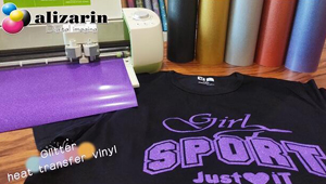 heat transfer glitter PU flex vinyl that used for lettering on T-shirts by Cricut | AlizarinChina.com