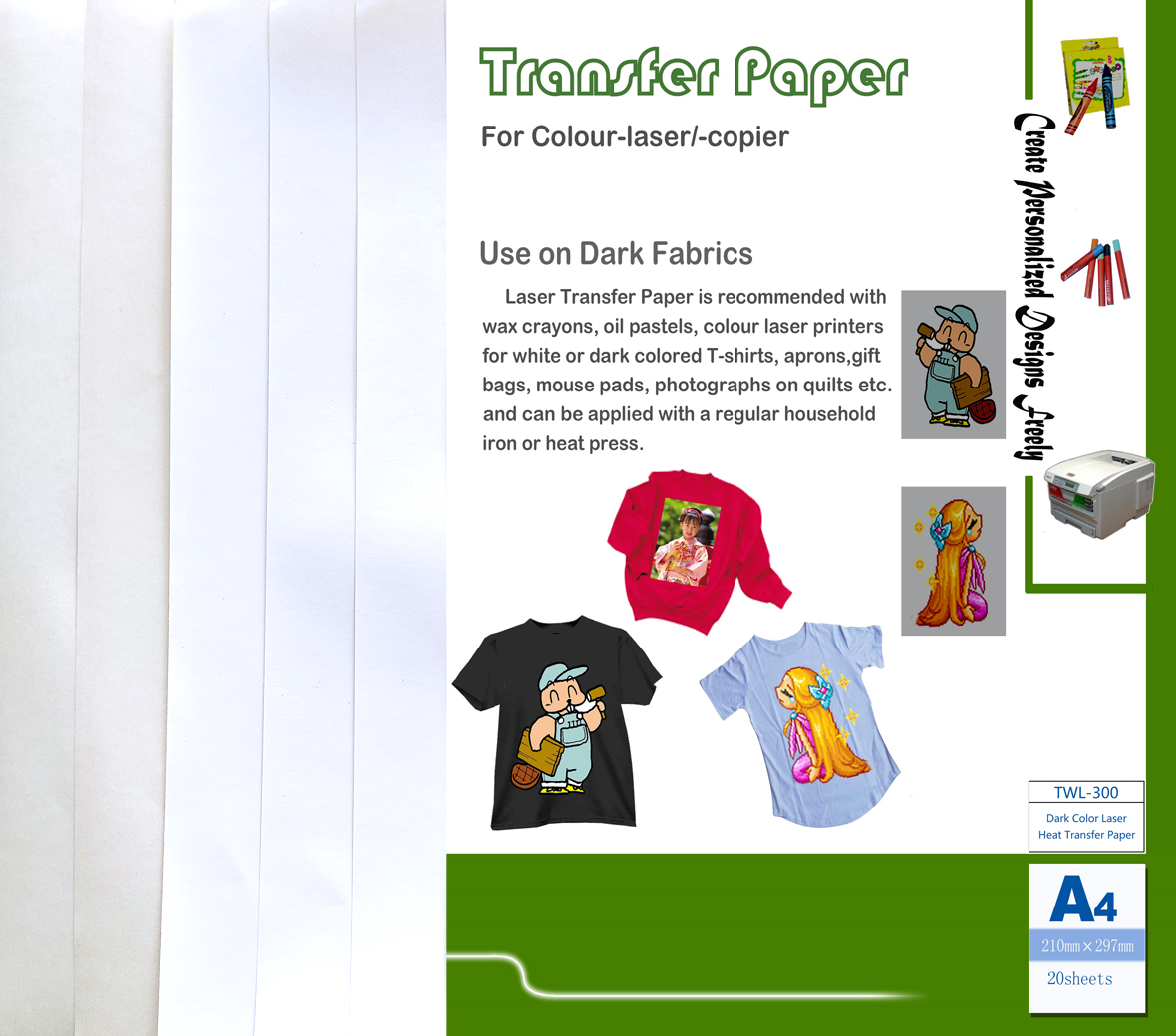Cheapest Factory Color Printing Press - Dark Color Laser Transfer Paper – Alizarin