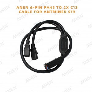 ANEN 6-PIN PA45 to 2x C13 Cable for Antminer S19