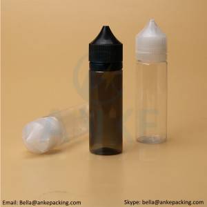 Anke-CGU-V1: 50ml clear e-liquid bottle with removable tip can custom color
