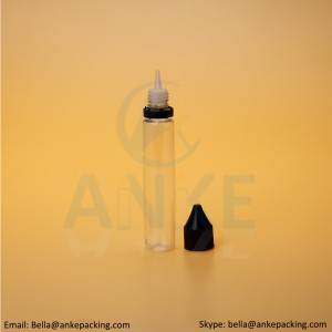 Anke-CGU-V1: Çıkarılabilir uçlu 30 ml şeffaf e-sıvı şişesi, özel olarak renklendirilebilir