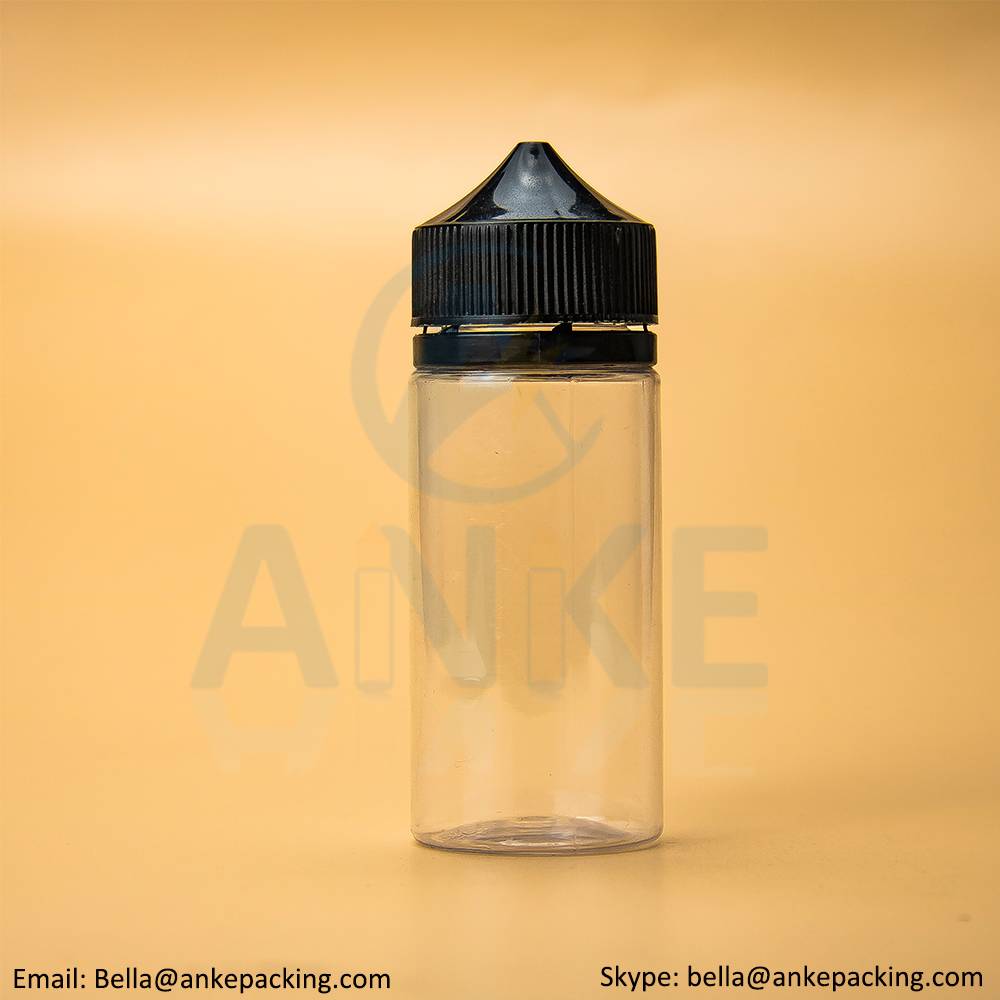 Anke-CGU-V1: 120ml clear e-liquid bottle with removable tip can custom color Featured Image