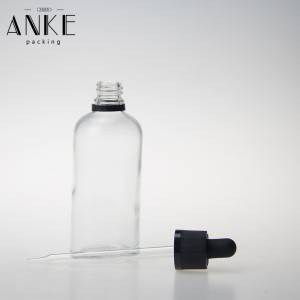 100ml amber/clear/green/blue glass bottle with childproof tamper/temper/screw cap