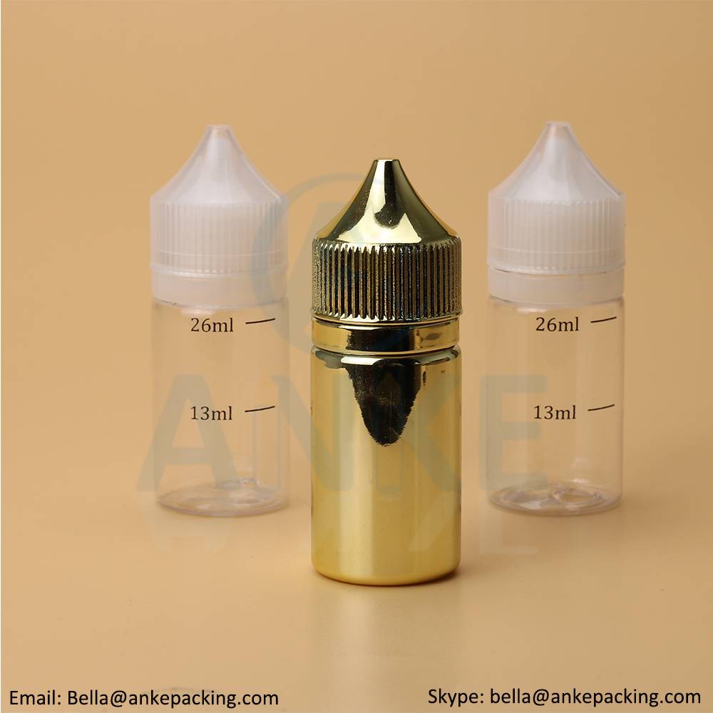 Anke-CGU-V1: 30ml clear e-liquid bottle with removable tip can custom color-short Featured Image