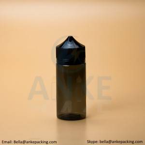 Anke-CGU-V1: 100 ml doorzichtige e-liquid fles met verwijderbare tip kan op maat worden gemaakt