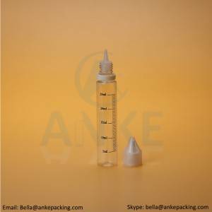 Anke-CGU-V1: 30 ml klar e-væskeflaske med aftagelig spids kan tilpasses farvehøj