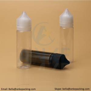 Anke-CGU-V1: בקבוק נוזל אלקטרוני שקוף 50 מ"ל עם קצה נשלף יכול צבע מותאם אישית