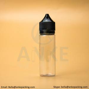 Anke-CGU-V1: przezroczysta butelka na e-liquid o pojemności 50 ml ze zdejmowaną końcówką w kolorze niestandardowym