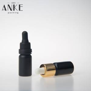 10ml Black Matte Glass Bottle with Childproof Tamper Cap