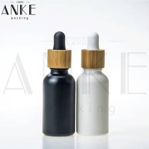 30ml CBD Black Glass Bottle with wooden color Childproof Tamper Cap