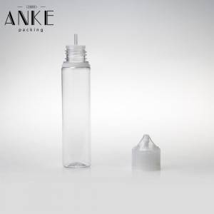 70ml CG unicorn V3 clear bottle with clear childproof tamper cap