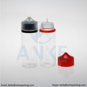 Anke-CGU-V3: Çıkarılabilir uçlu 120 ml şeffaf e-sıvı şişesi özel renk olabilir