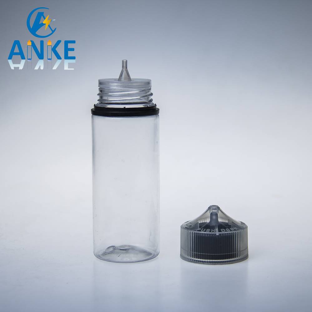 Factory source Custom Color 60ml -
 Anke-Refill-V3: 120ml clear e-liquid bottle with break-off tip – Anke