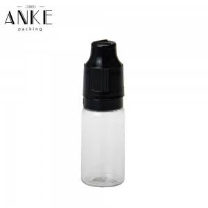 10ml TPD2 bottle clear bottle with black childproof temper cap.