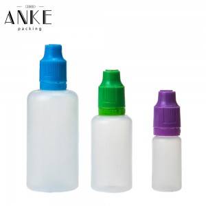 10 ml TPD2 PE farebné fľaše s detským bezpečnostným uzáverom
