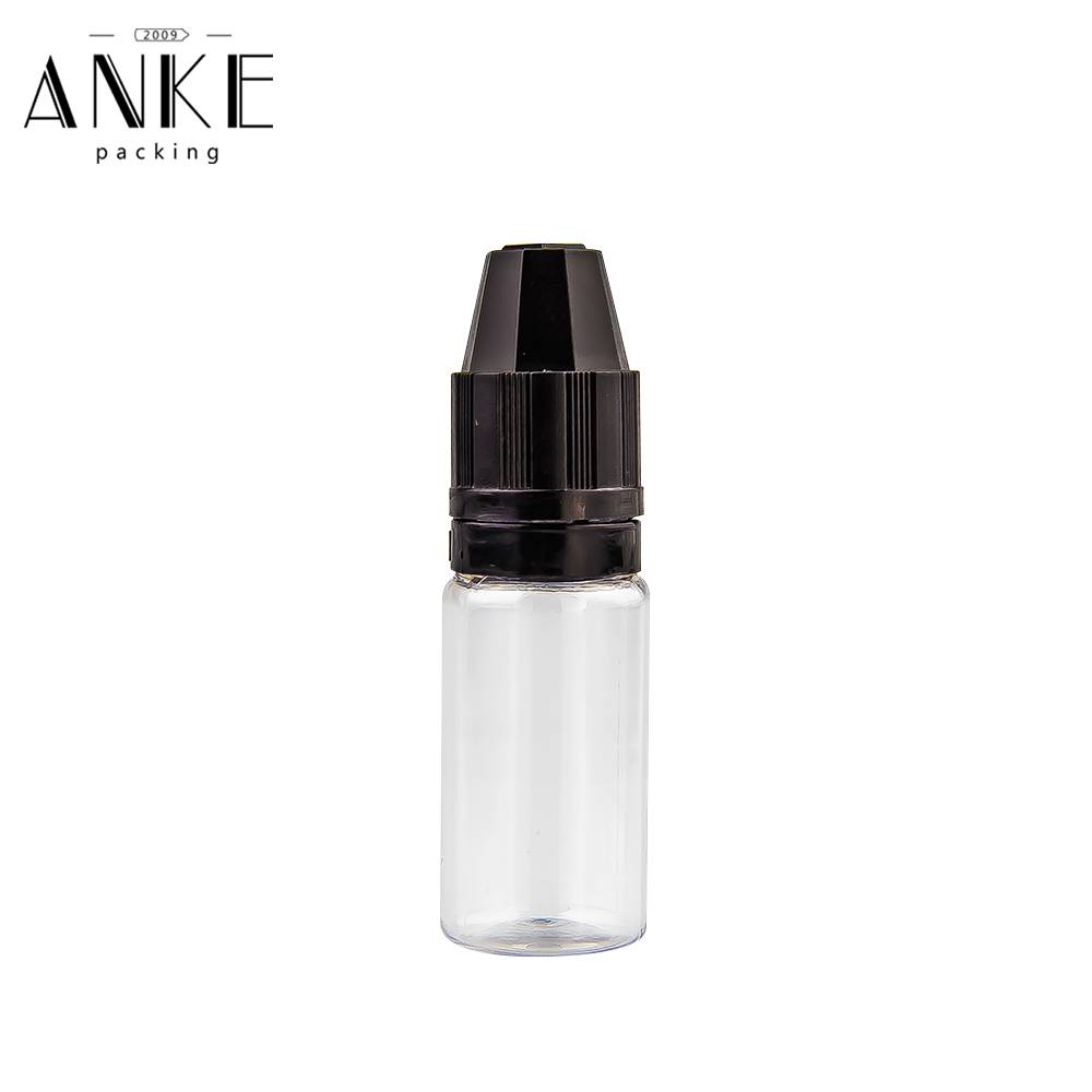 10ml TPD6 bottle clear bottle with black childproof temper cap. Featured Image