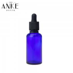 50ml blue/green glass bottle with childproof tamper cap
