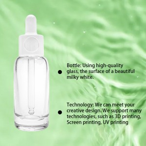 15 ML 30 ml white lovely clear glass dropper bottle