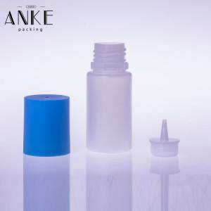 30 ml-es CG egyszarvú lapos kupak FRISSÍTETT átlátszó PE palackok eltávolítható hegyekkel és gyermek hamisításbiztos kupakkal
