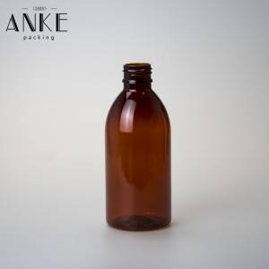 Bottiglia PET ambra da 250 ml con tappo antimanomissione bianco a prova di bambino