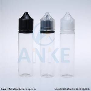 ANKE CGU-V3: زجاجات PET بحجم 60 مل مع شكل طرف محدث ولون مخصص