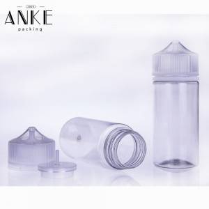 100ml CG unicon V3 clear bottle with clear childproof tamper cap