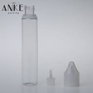 Botella transparente máis longa CG unicorn V3 de 30 ml con tapas e puntas transparentes a proba de nenos