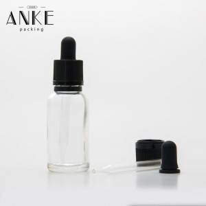 30ml amber/transparent glass bottle with childproof tamper cap
