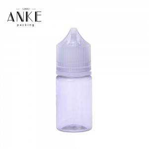 Botella transparente CG unicorn V3 de 30 ml con tapón antimanipulación transparente para nenos