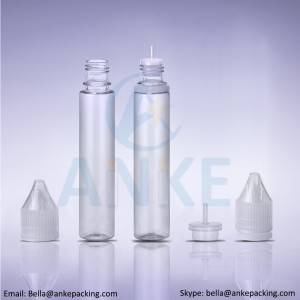 Anke-CGU-V3: sticla transparentă de e-lichid de 30 ml cu vârf detașabil poate personaliza culoarea înaltă