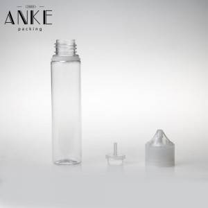 Garrafa transparente CG unicórnio V3 de 70 ml com tampa transparente à prova de crianças