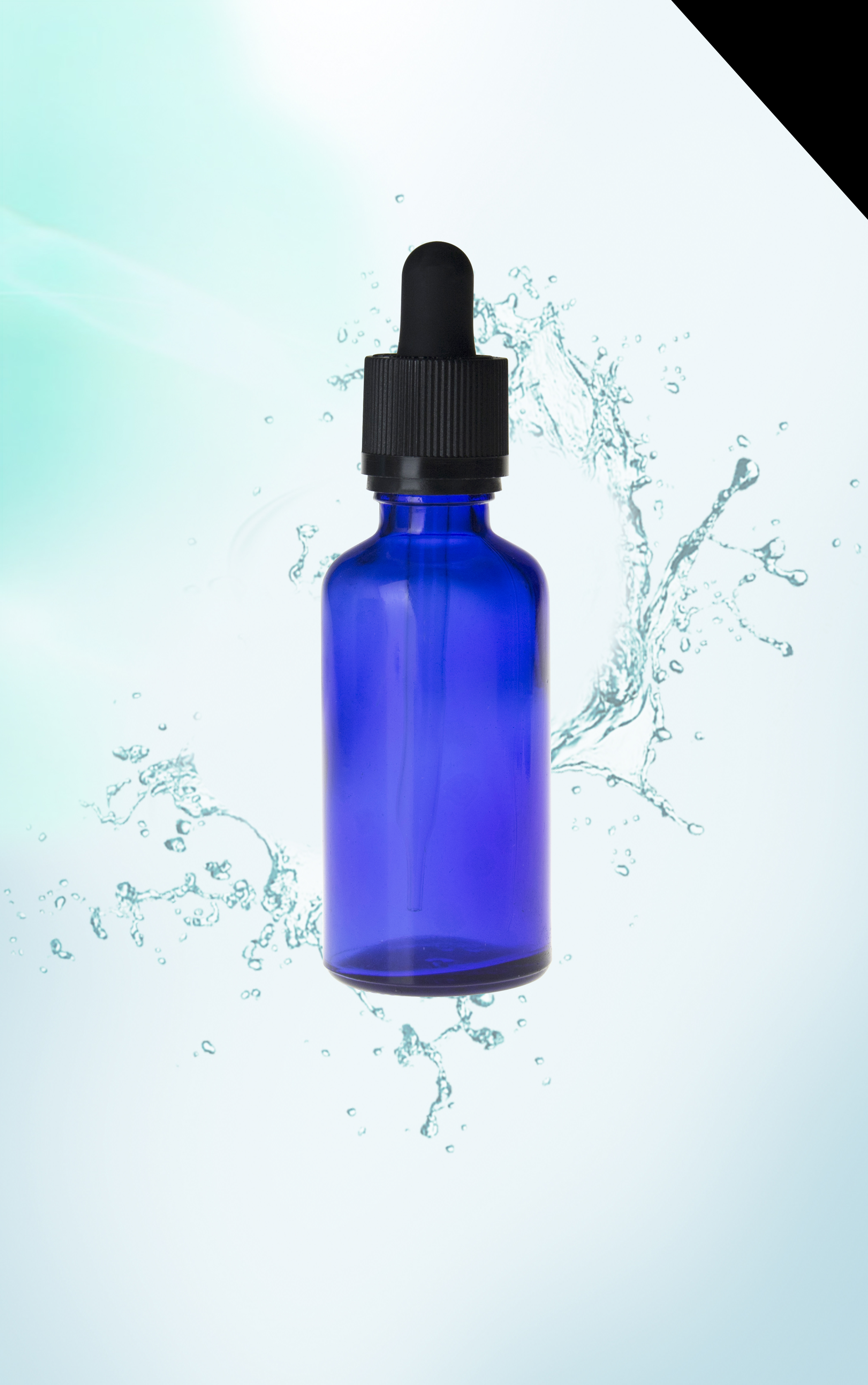 50ml blue green glass bottle with childproof tamper cap Featured Image