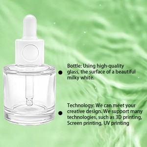 15 ML 30 ml beyaz sevimli şeffaf cam damlalıklı şişe