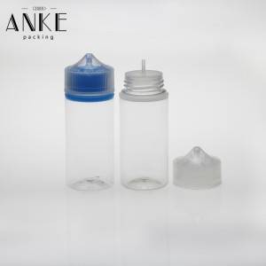 100ml CG unicon V3 clear bottle with clear childproof tamper cap