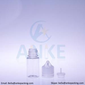 Anke-CGU-V3: botella de e-líquido transparente de 30 ml con punta extraíble, color personalizado