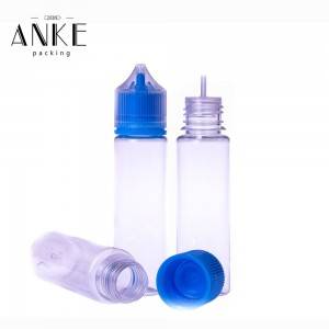 60ml CG unicorn V3 clear bottle with clear childprof tamper cap