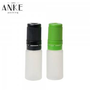 Botellas de cores de PE TPD3-N de 10 ml con tapa plana antimanipulación para nenos