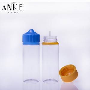 120ml CG unicorn V3 clear bottle with clear childproof tamper cap