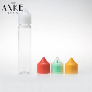70 ml CG eenhoorn V3 doorzichtige fles met doorzichtige kindveilige verzegelde dop