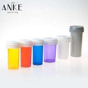 Fiolki CBD kolory butelek i kolory zakrętki do temperowania dwa rodzaje użycia.