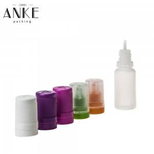 10ml TPD3-N PE colorful Bottles with flat childproof tamper cap