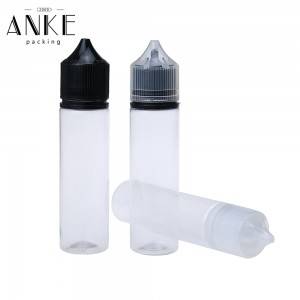 60ml CGU Clear Refill V3 bottle with childproof tamper cap and screw tip