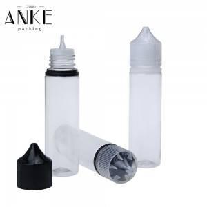 60 ml CGU Clear Refill V3-flaske med børnesikret tamper-låg og skruespids