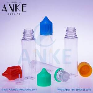 ANKE-Refill-V3: 60ml PET unicorn bottles with updated caps and screw tips