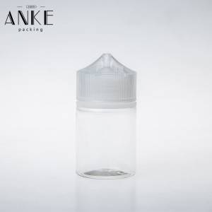 60ml CG unicorn V3 clear short and fat bottle with clear childproof tamper cap